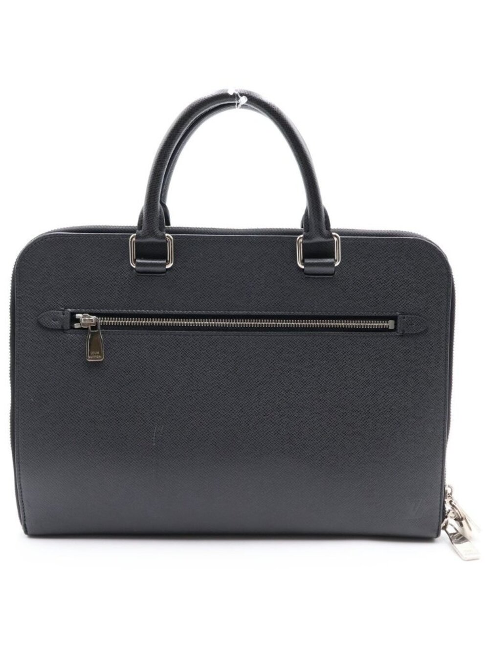 Louis Vuitton Taiga Porte Documents Slim Handbag Business Bag Black Leather